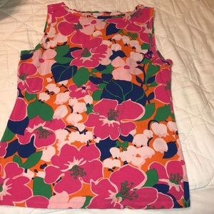 Talbots floral boatneck sleeveless top